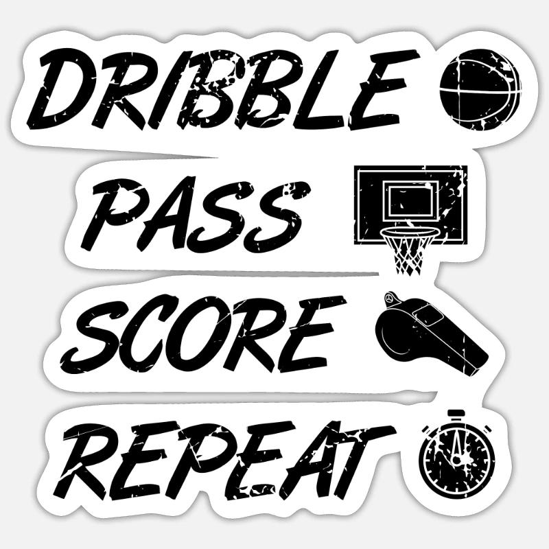Dribble points de passe répétitifs - Sticker taille S (10 x 10 cm) - blanc mat