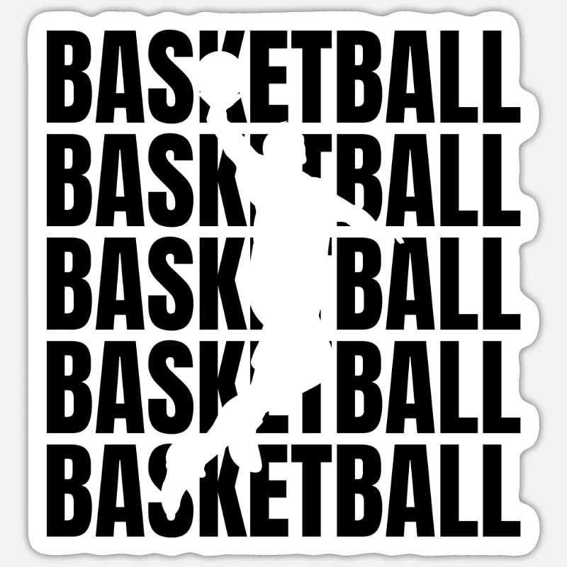 Basketteur - Sticker taille S (10 x 10 cm) - blanc mat