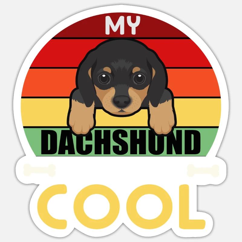 Mein Dackel Think I'm Cool - Sticker Größe S (10 x 10 cm) - Mattweiß