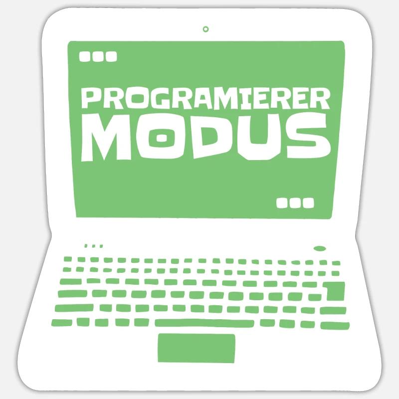Entwickler Coder Programmierer Laptop - Sticker Größe S (10 x 10 cm) - Mattweiß