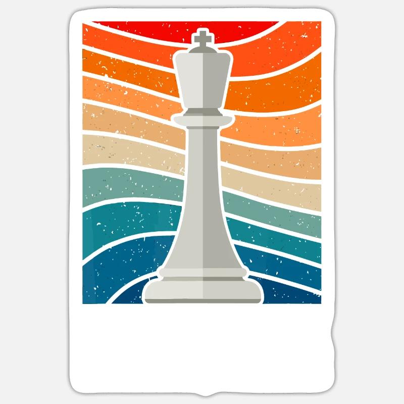 Chess Tidea, idée de club d’échecs, gagner ou apprendre Chessbl - Sticker taille S (10 x 10 cm) - blanc mat