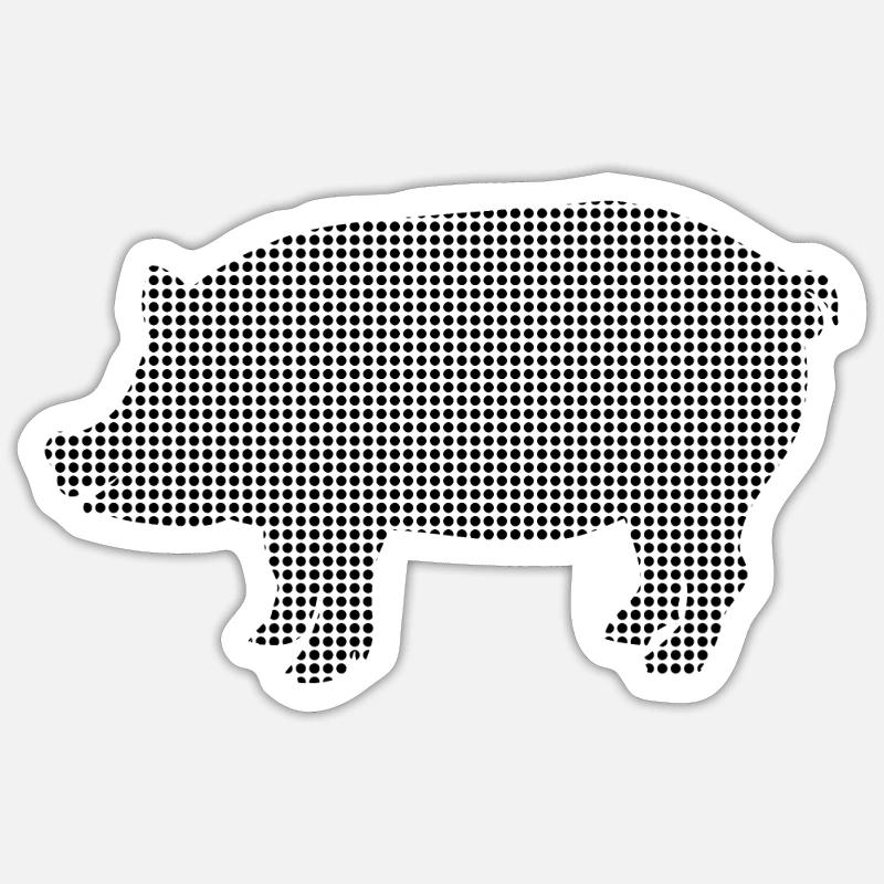 Cochon - Sticker taille S (10 x 10 cm) - blanc mat