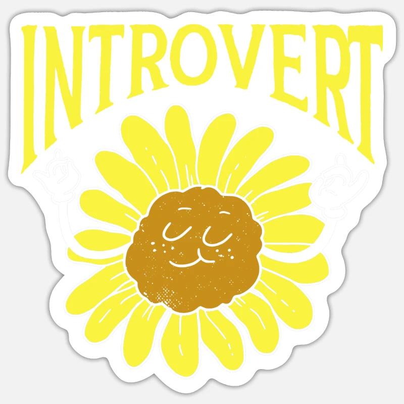 Sarcasme timide introverti Introverti - Sticker taille S (10 x 10 cm) - blanc mat