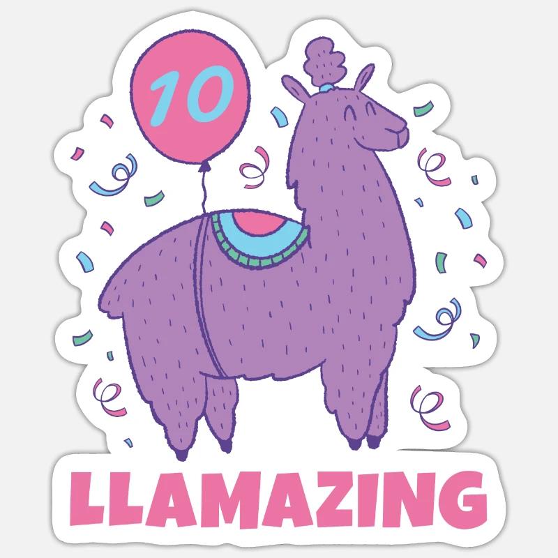 Llama Gift Llama Lover Gift - Sticker size S (10 x 10 cm) - white matte