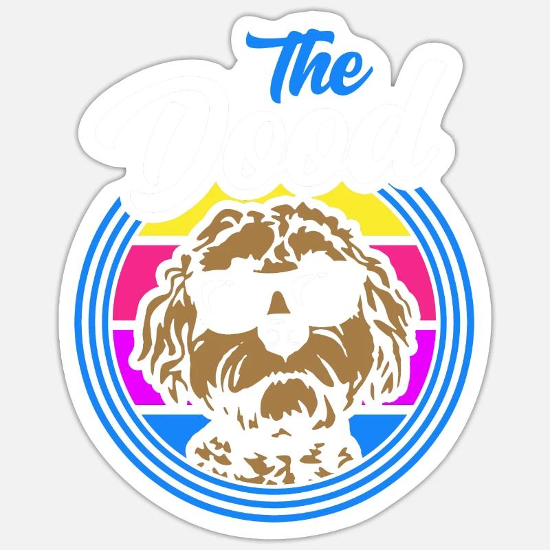 Der Dood Doodle Labradoodle Goldendoodle - Sticker Größe S (10 x 10 cm) - Mattweiß