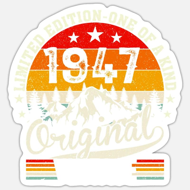 Millésime original 1947 - Sticker taille S (10 x 10 cm) - blanc mat