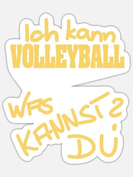 Volleyball - Sticker Größe S (10 x 10 cm) - Mattweiß