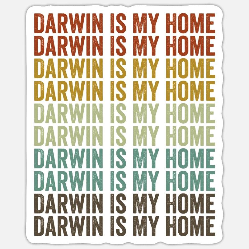 Darwin ist meine Heimat Charles Darwin Evolution A - Sticker Größe S (10 x 10 cm) - Mattweiß