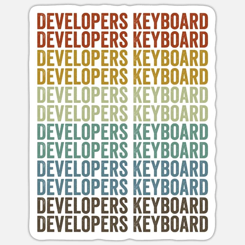 Developer Keyboard Web Developer Coder - Sticker size S (10 x 10 cm) - white matte