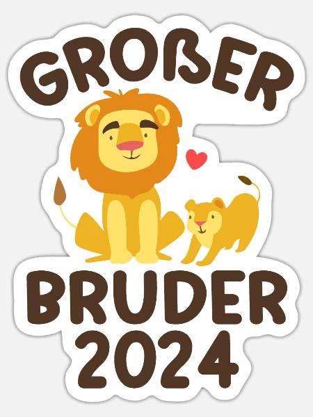 Großer Bruder 2024 - Sticker Größe S (10 x 10 cm) - Mattweiß