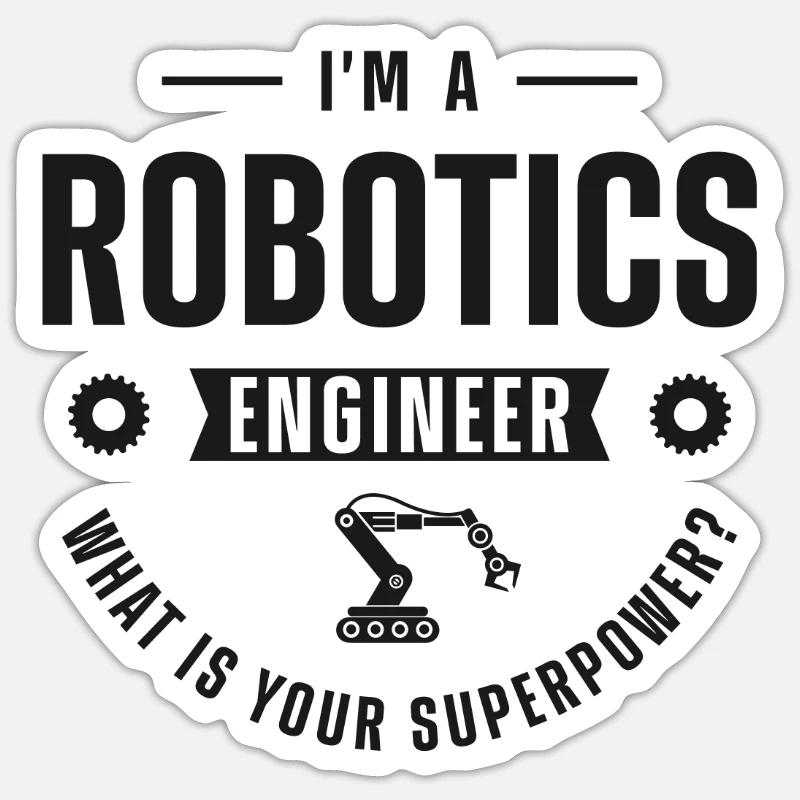 Robot Robotics Engineer I'm A - Sticker Größe S (10 x 10 cm) - Mattweiß