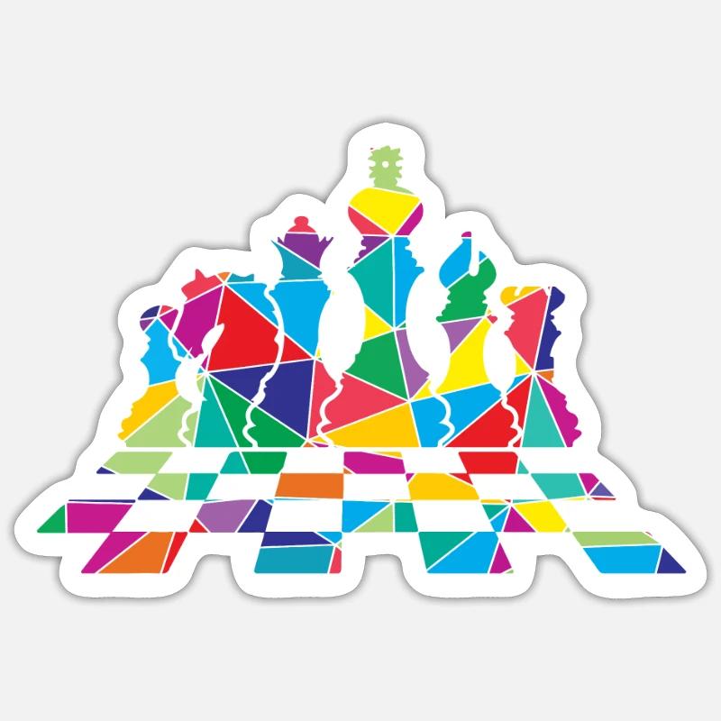 Polygone d’échecs Pièce d’échecs - Sticker taille S (10 x 10 cm) - blanc mat