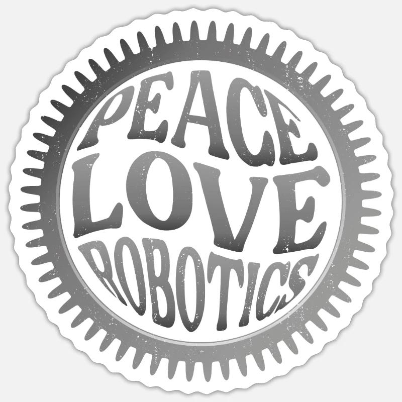 Robot Robotics Engineer Female - Sticker Größe S (10 x 10 cm) - Mattweiß