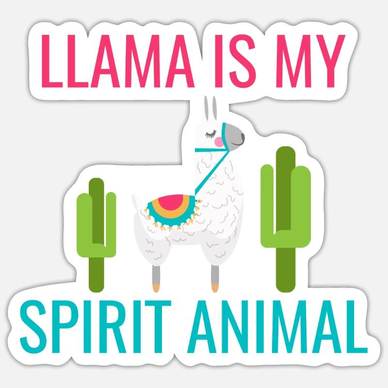 Llama Gift Llama Lover Gift - Sticker size S (10 x 10 cm) - white matte