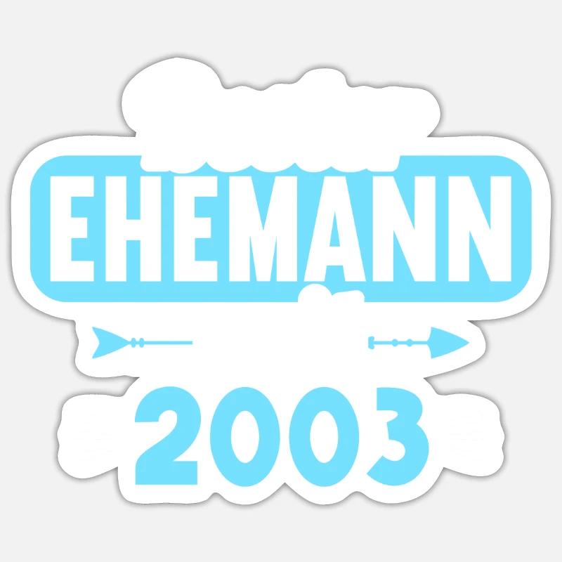 20. Hochzeitstag Bester Ehemann seit 2003 - Sticker Größe S (10 x 10 cm) - Mattweiß