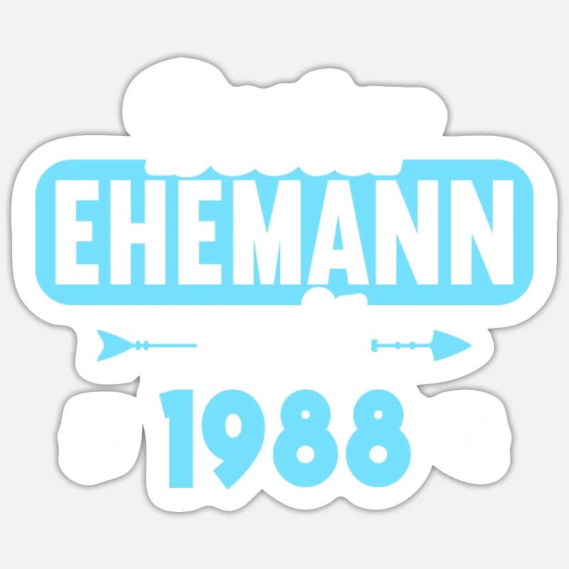 35. Hochzeitstag Bester Ehemann seit 1988 Sticker Größe S (10 x 10 cm)