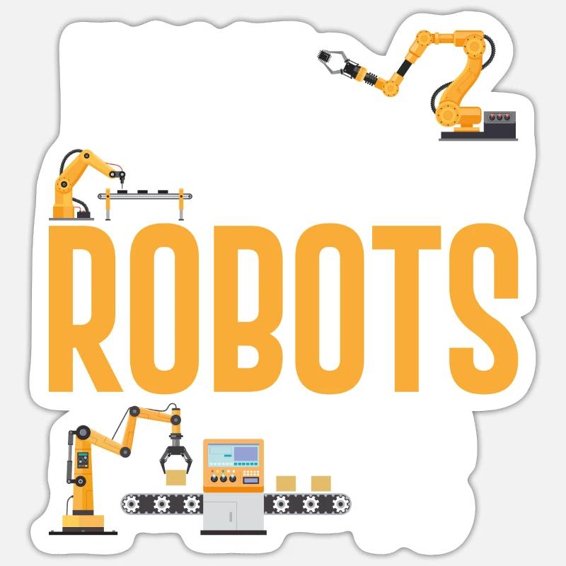 Robot Robotics Engineer Home est - Sticker taille S (10 x 10 cm) - blanc mat
