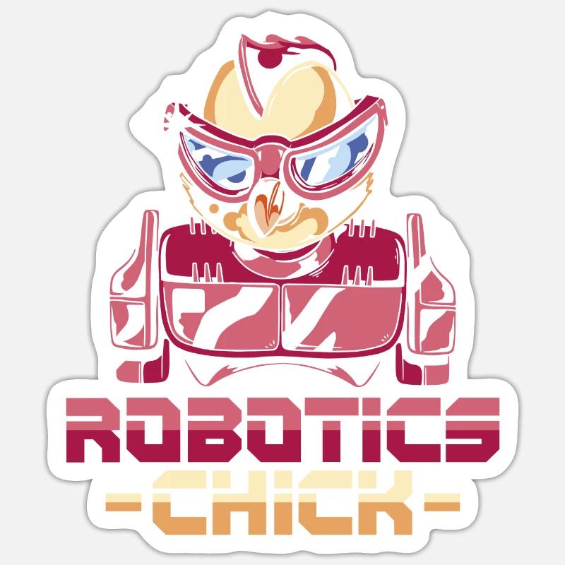 Robot Robotics Engineer Cool Sticker Größe S (10 x 10 cm)