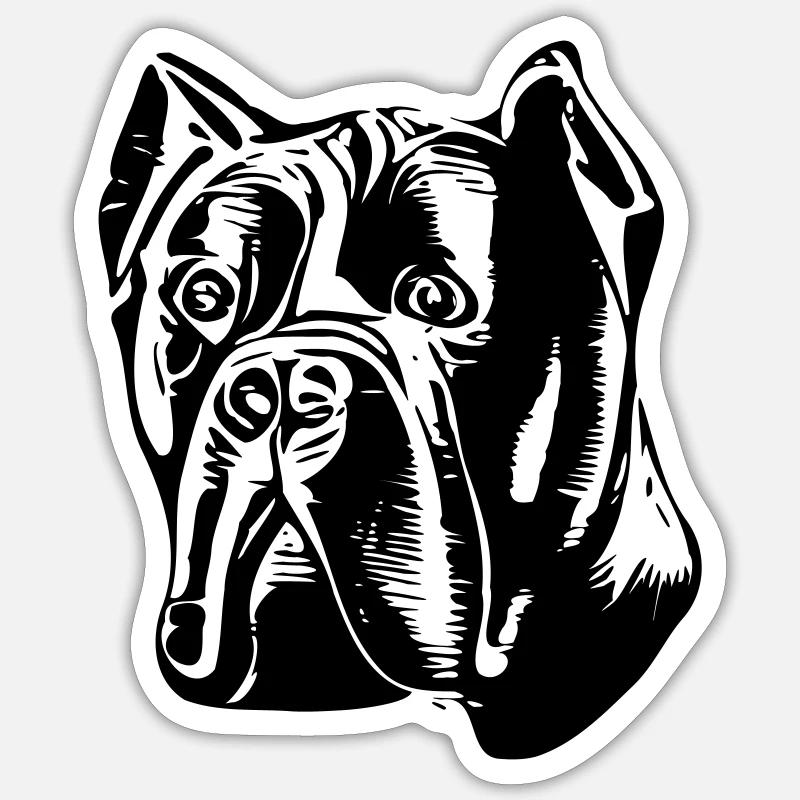 Cane Corso - Sticker Größe S (10 x 10 cm) - Mattweiß