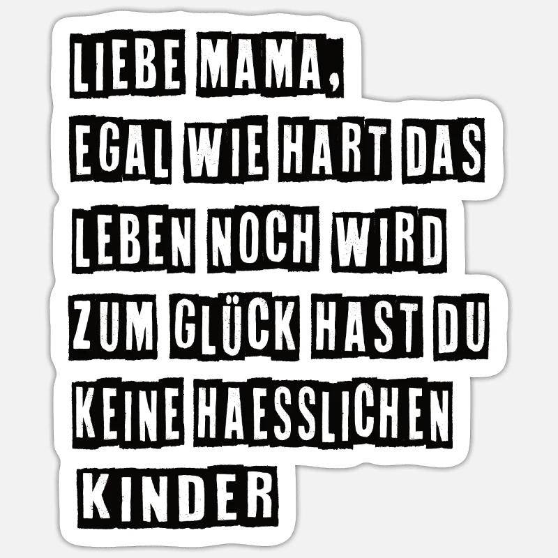 Beste Mama Mutter Muttertag Stolze Mama - Sticker Größe S (10 x 10 cm) - Mattweiß