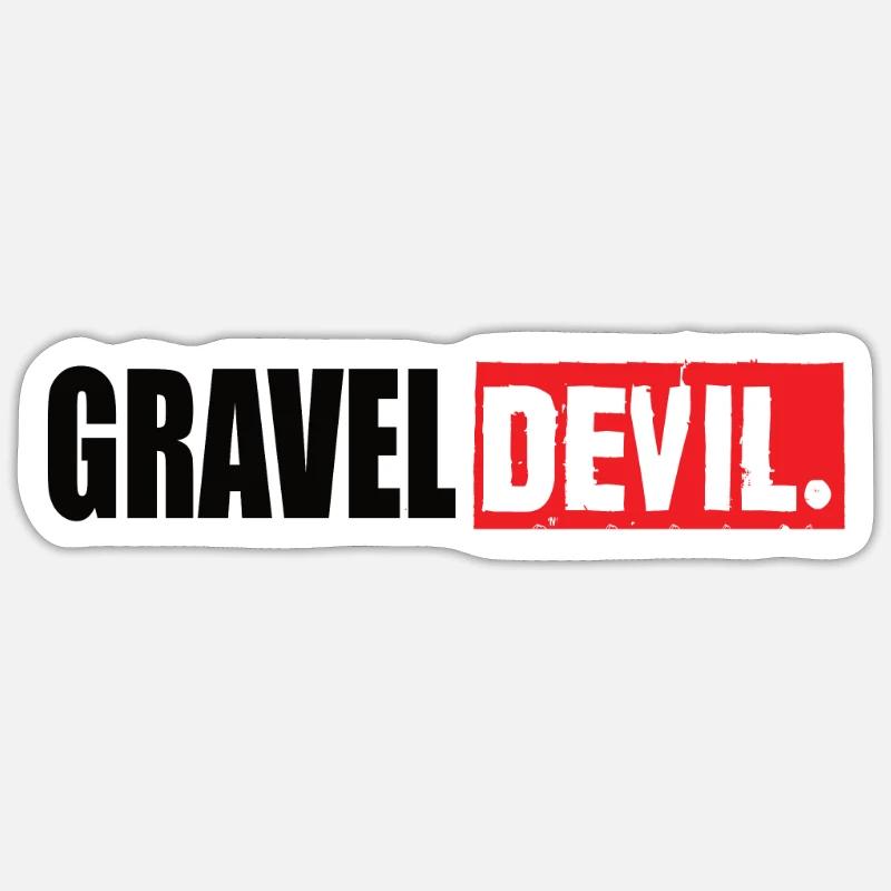 Diable de gravier - Sticker taille S (10 x 10 cm) - blanc mat