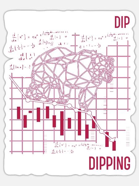 When you buy the dip but it keeps dipping Börse - Sticker Größe S (10 x 10 cm) - Mattweiß