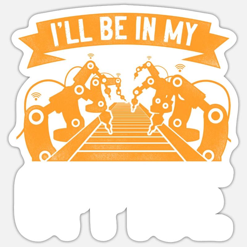 Robot Robotics Engineer Vintage - Sticker Größe S (10 x 10 cm) - Mattweiß