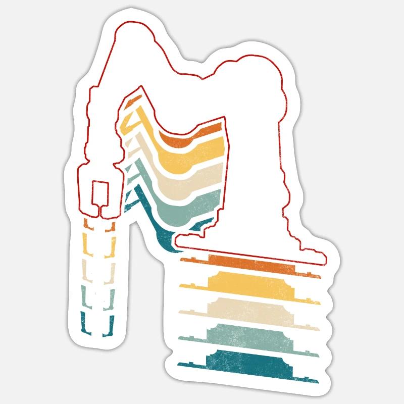 Robot Robotics Engineer Retro Sticker Größe S (10 x 10 cm)
