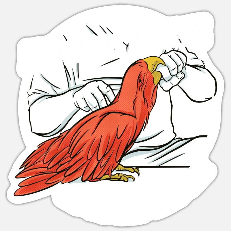 Mon perroquet me possède - Sticker taille S (10 x 10 cm) - blanc mat