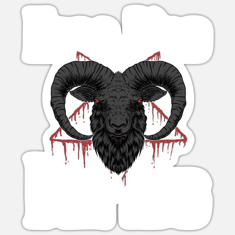 Satan Beelzebub Devil Gothic Pentagram Mystical Sticker size S (10 x 10 cm)