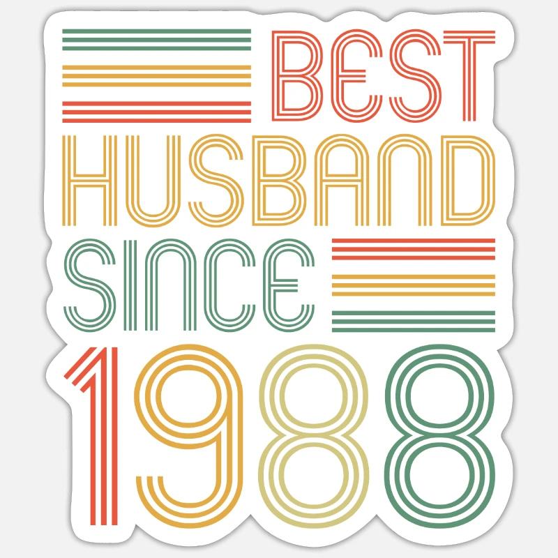 35. Hochzeitstag Bester Ehemann seit 1988 Sticker Größe S (10 x 10 cm)