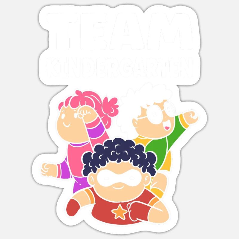 Team Kindergarten. Kindergartner - Sticker size S (10 x 10 cm) - white matte