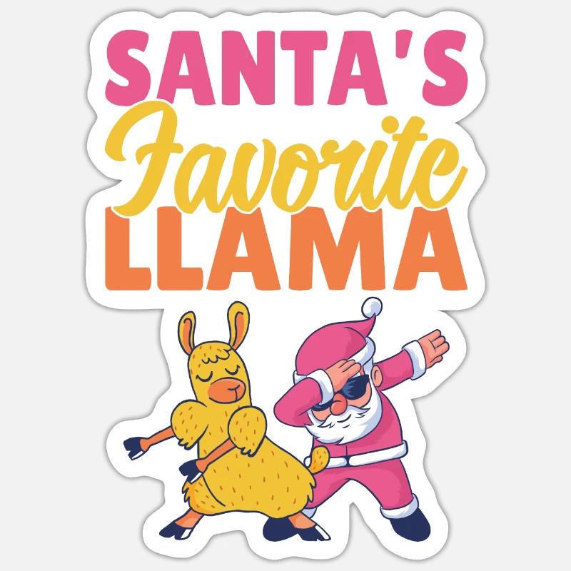 Llama Gift Llama Lover Gift - Sticker size S (10 x 10 cm) - white matte