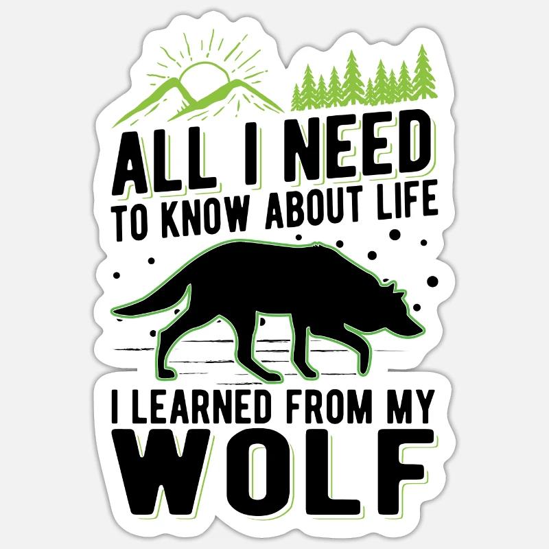 Wolf Lover Gift Wolf Pack - Sticker size S (10 x 10 cm) - white matte