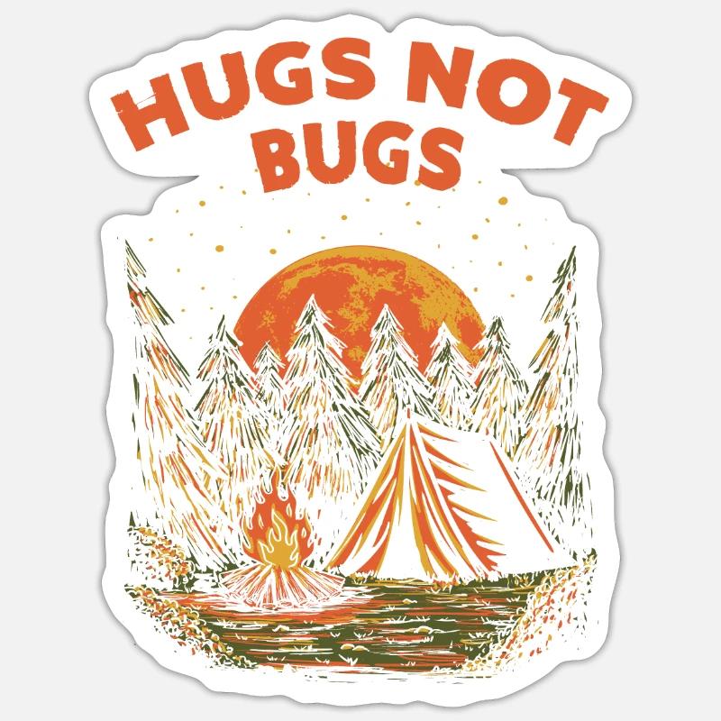 Câlins pas drôle d’humour de camping Ca - Sticker taille S (10 x 10 cm) - blanc mat