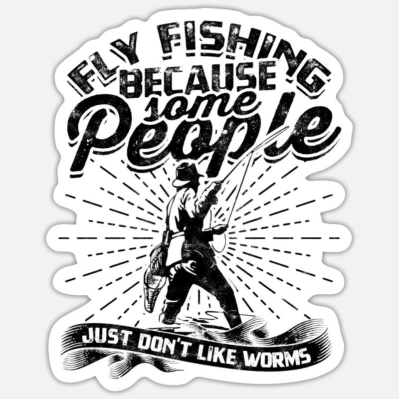 Pêche à la mouche : parce que certaines personnes n’aiment tout simplement pas Sticker taille S (10 x 10 cm)