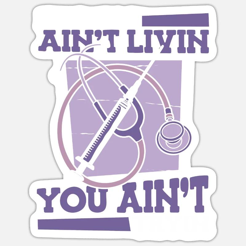 Stéthoscope infirmier - Sticker taille S (10 x 10 cm) - blanc mat