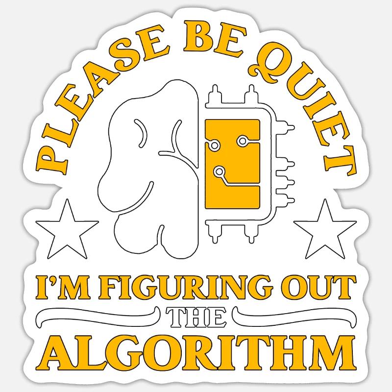 Robotics Please Be Quiet Robots Robotics Engineer - Sticker Größe S (10 x 10 cm) - Mattweiß