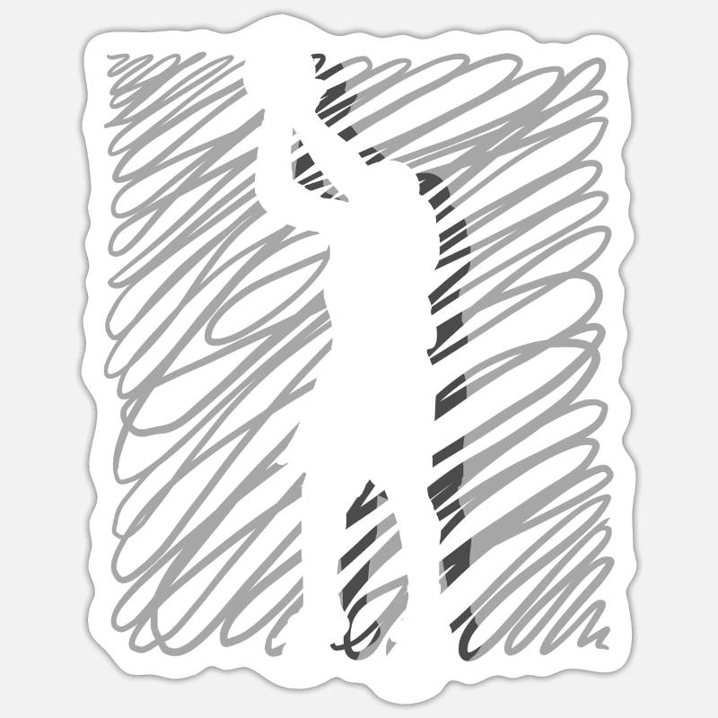 Joueurs de basket-ball - Sticker taille S (10 x 10 cm) - blanc mat
