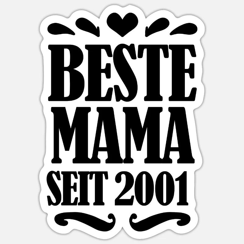 Beste Mama seit 2001 - Beste Mutter seit 2001 Sticker Größe S (10 x 10 cm)