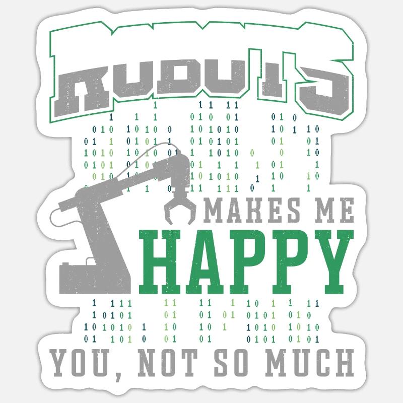 Robot Robotics Engineer Robots - Sticker size S (10 x 10 cm) - white matte