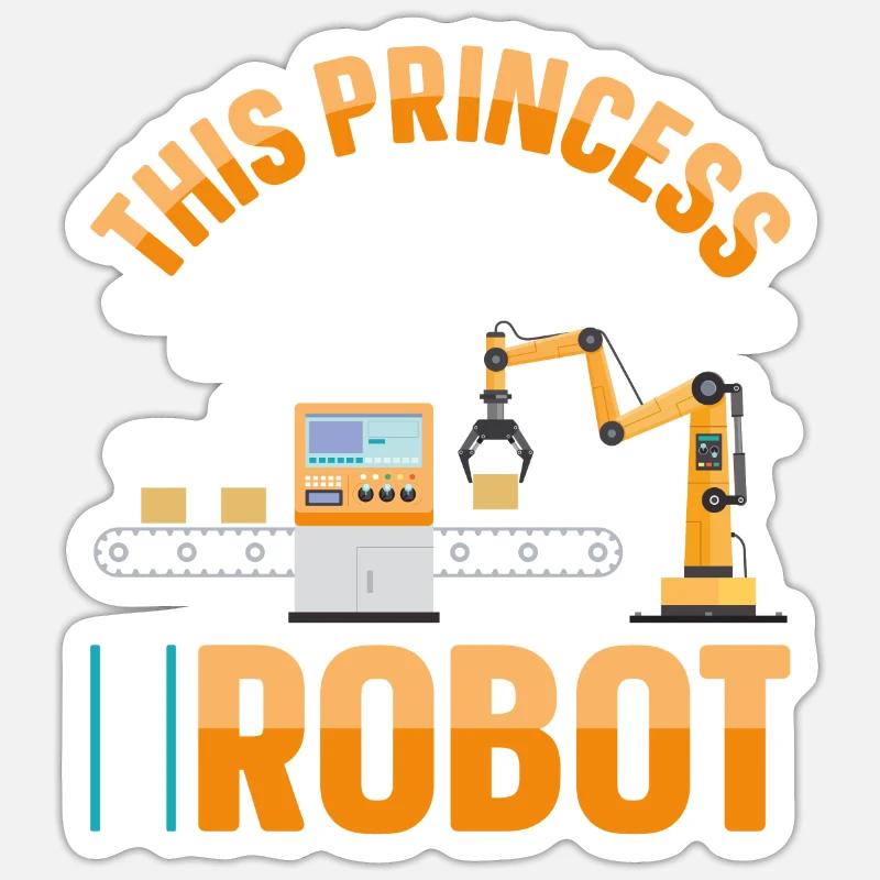 Robot Robotics Engineer Female Sticker size S (10 x 10 cm)