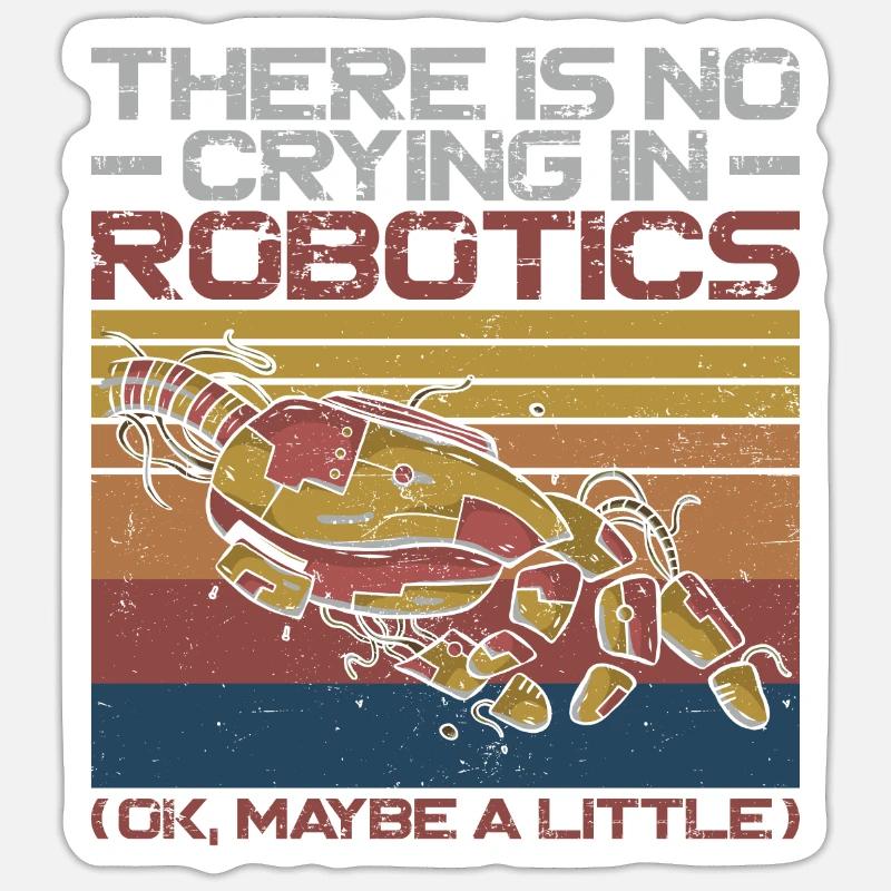 Robot Robotics Engineer Retro Sticker Größe S (10 x 10 cm)