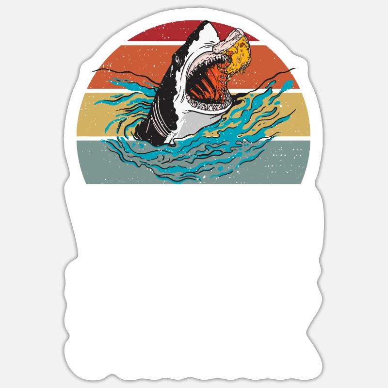 Shark Gift Shark Lover - Sticker size S (10 x 10 cm) - white matte