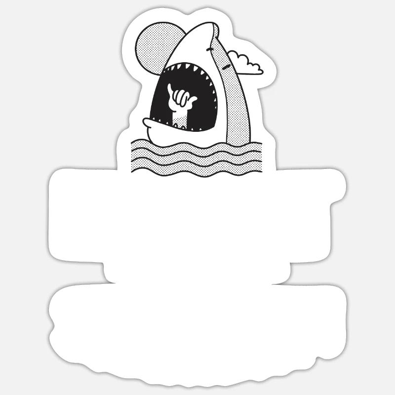 Shark Gift Shark Lover - Sticker size S (10 x 10 cm) - white matte
