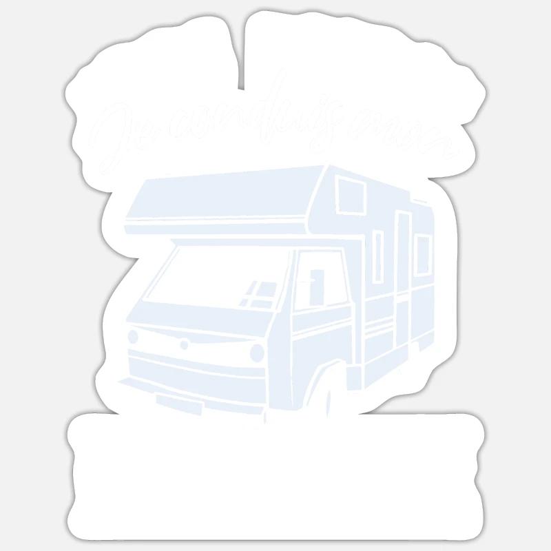 Je Conduis Mon Camping-Car - Sticker taille S (10 x 10 cm) - blanc mat