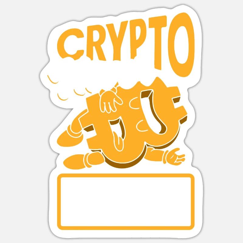 Crypto Never Sleeps Cryptocurrency BTC Sticker Größe S (10 x 10 cm)