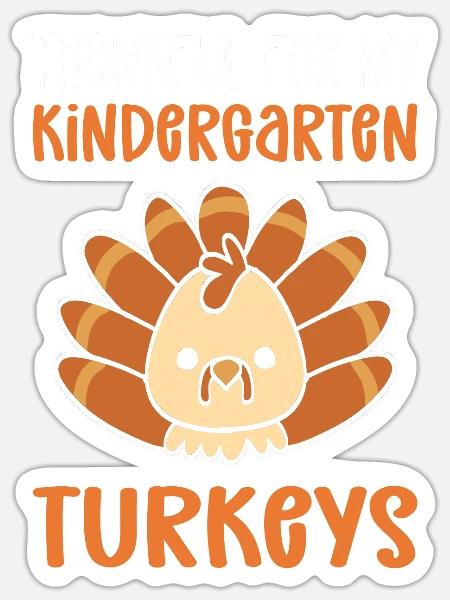 Dankbar Für Meine Kindergartentruthühner. - Sticker Größe S (10 x 10 cm) - Mattweiß
