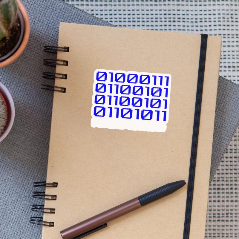 Funny Coder Binary Code Programmer Développeur Sticker taille S (10 x 10 cm)