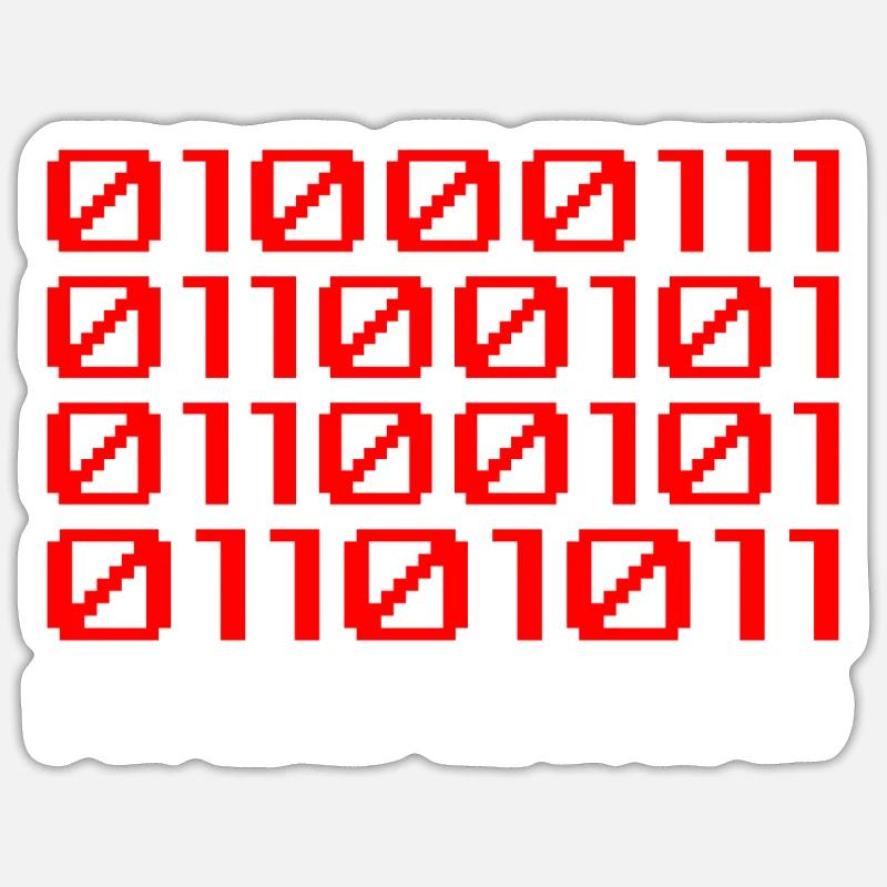 Lustiger Entwickler Binärcode Programmierer Entwickler Sticker Größe S (10 x 10 cm)